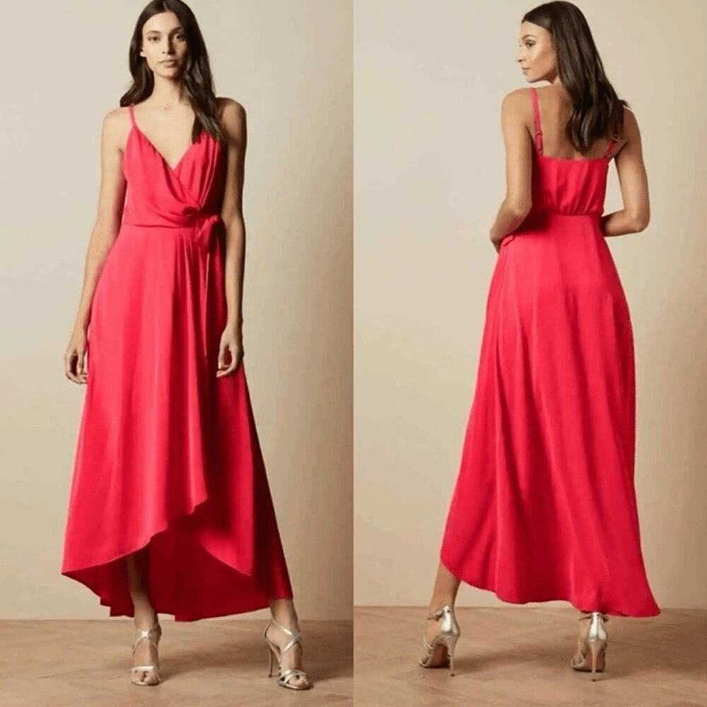 Ted Baker Bright Coral Pink Leaanah Maxi Wrap Dress Ted 4 US 12 NWT